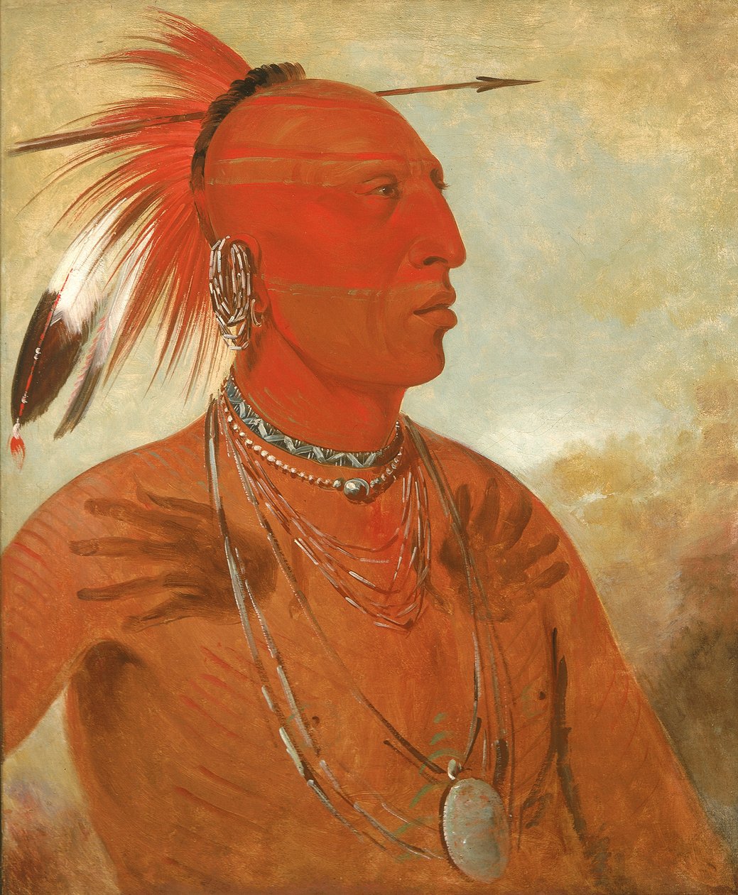 La-wáh-he-coots-la-sháw-no, Brave Chief, a Skidi Wolf Pawnee by George Catlin