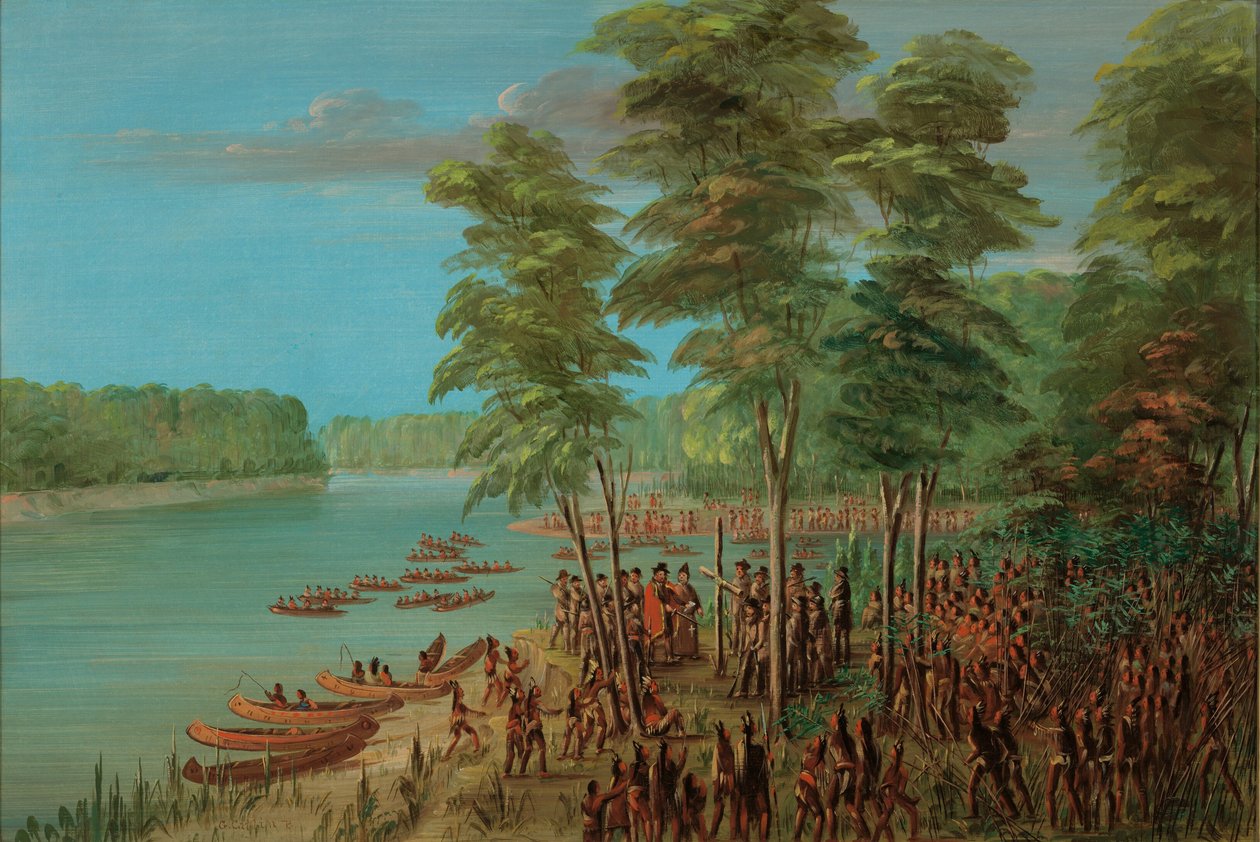 La Salle Taking Possession of the Land at the Mouth of the Arkansas by George Catlin