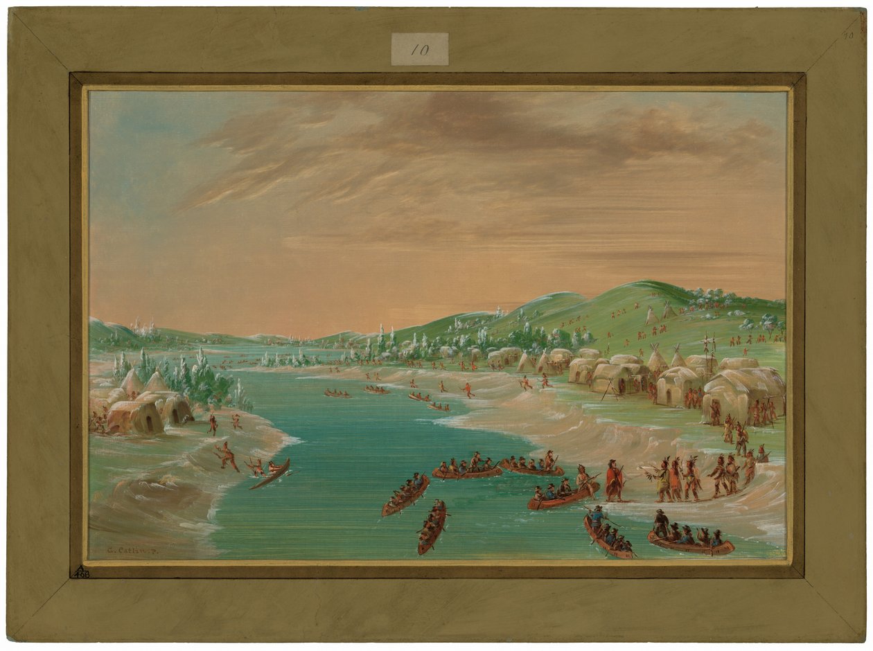 La Salle and Party Arrive at the Village of the Illinois. January 1, 1680 by George Catlin