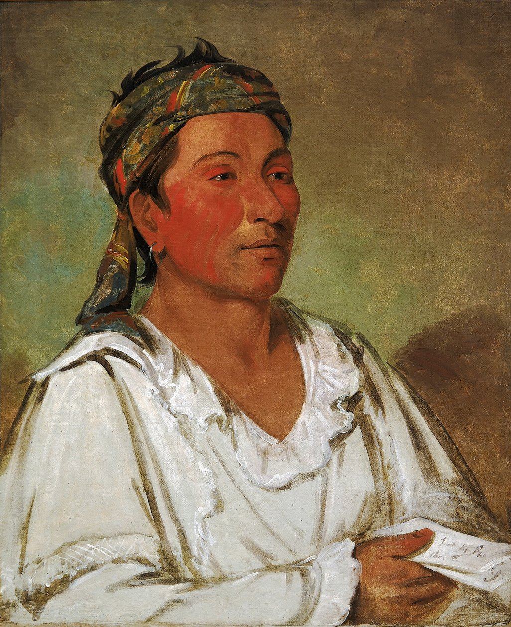 Lay-lóo-ah-pee-áí-shee-kaw, Grass, Bush, and Blossom, Semicivilized by George Catlin