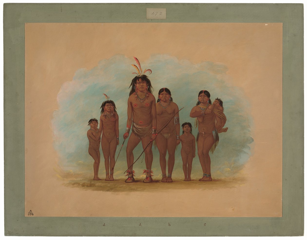 Lengua Chief, His Two Wives, and Four Children by George Catlin