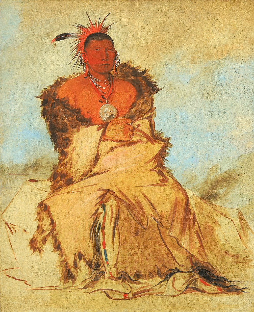 Loo-rá-wée-re-coo, Bird that Goes to War, a Tapage Pawnee by George Catlin