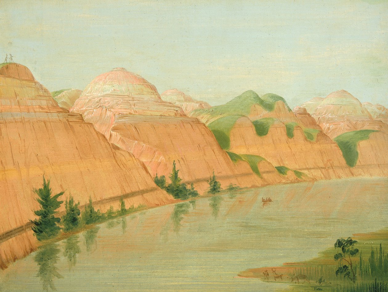 Magnificent Clay Bluffs, 1800 Miles above St. Louis by George Catlin