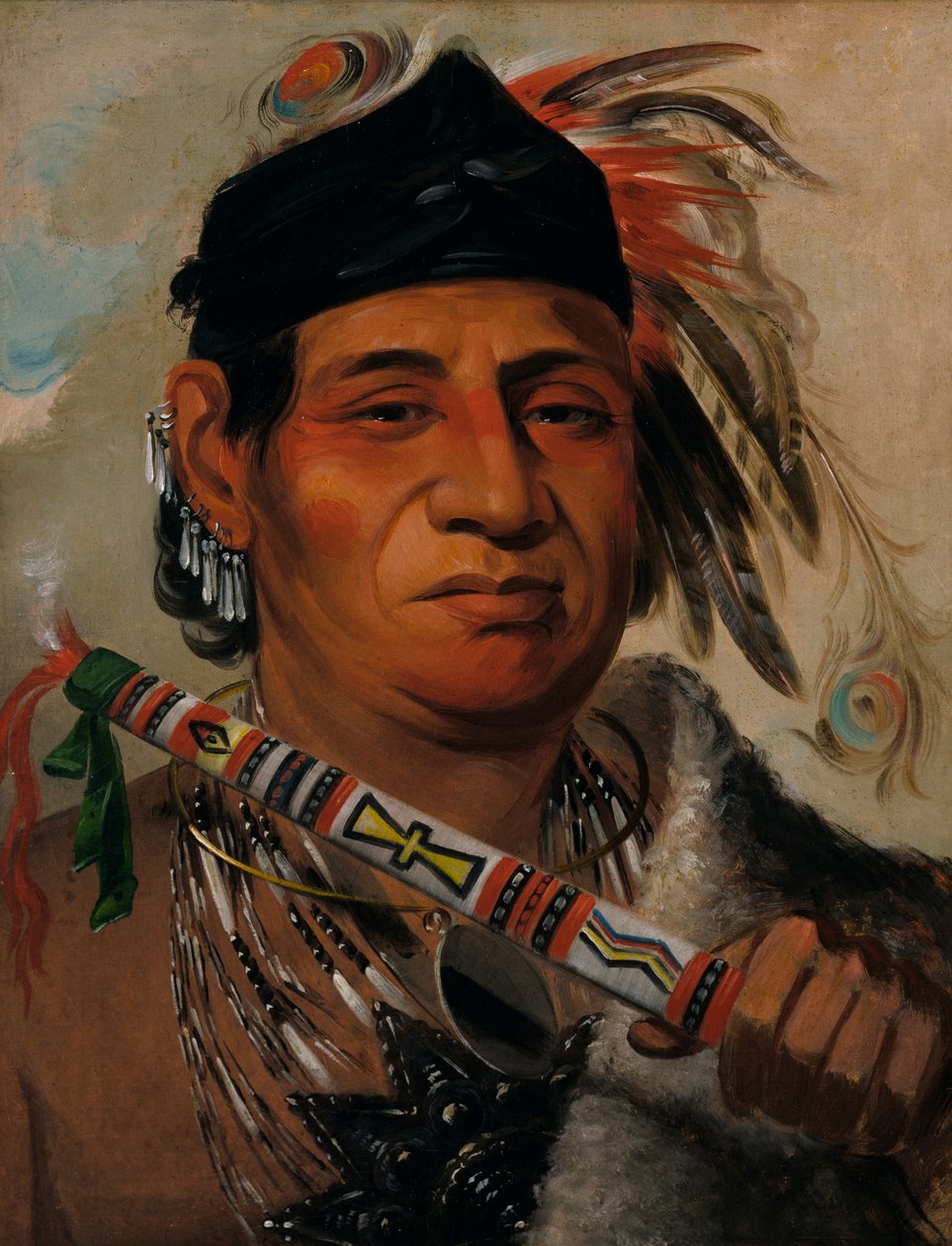 Mah-kee-mee-teuv, Grizzly Bear, Chief of the Tribe, 1831 by George Catlin