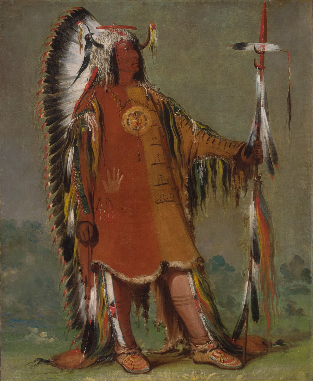 Máh-to-tóh-pa, Four Bears, Second Chief, in Full Dress, 1832 by George Catlin