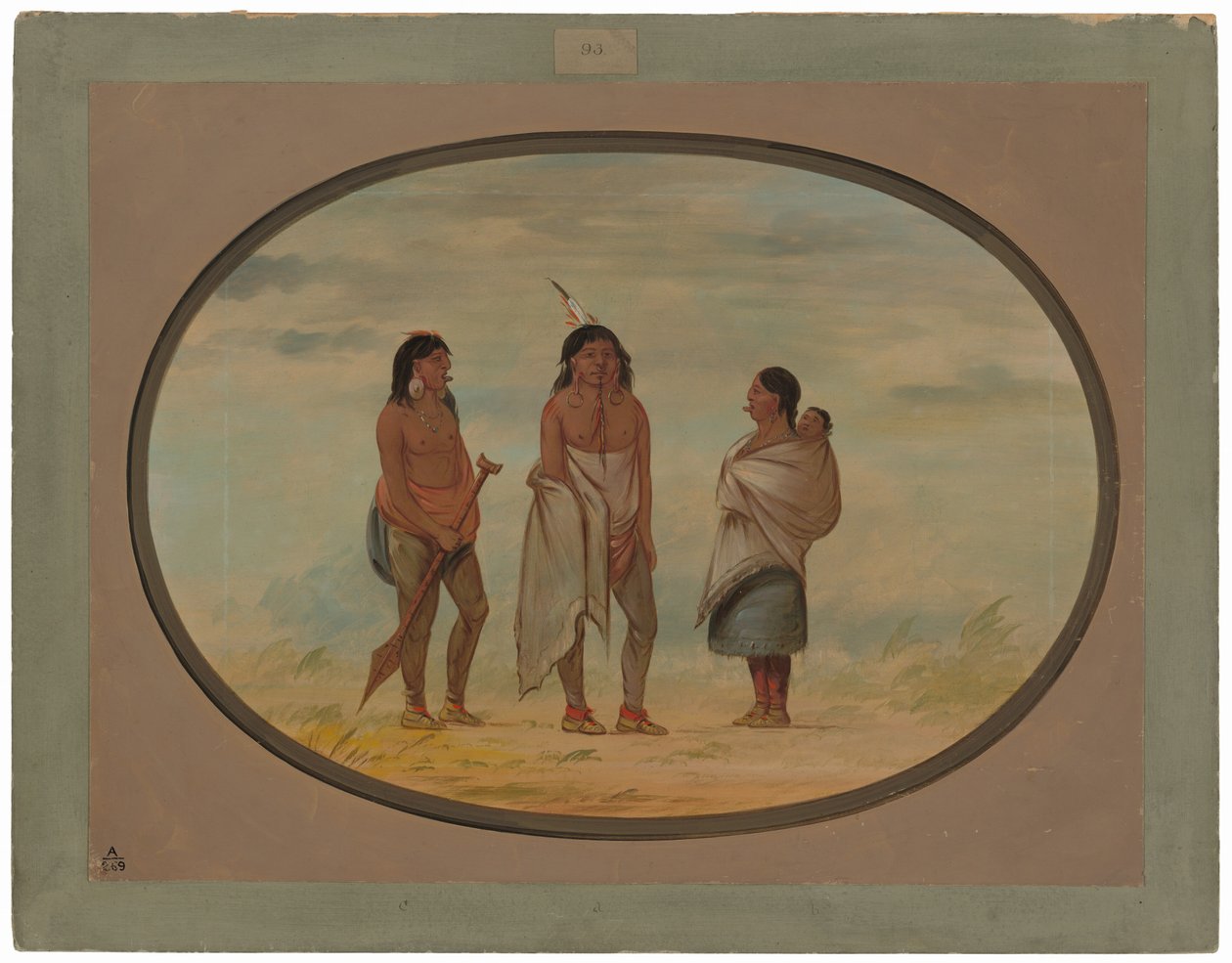 Nayas Indian Chief, His Wife, and a Warrior by George Catlin