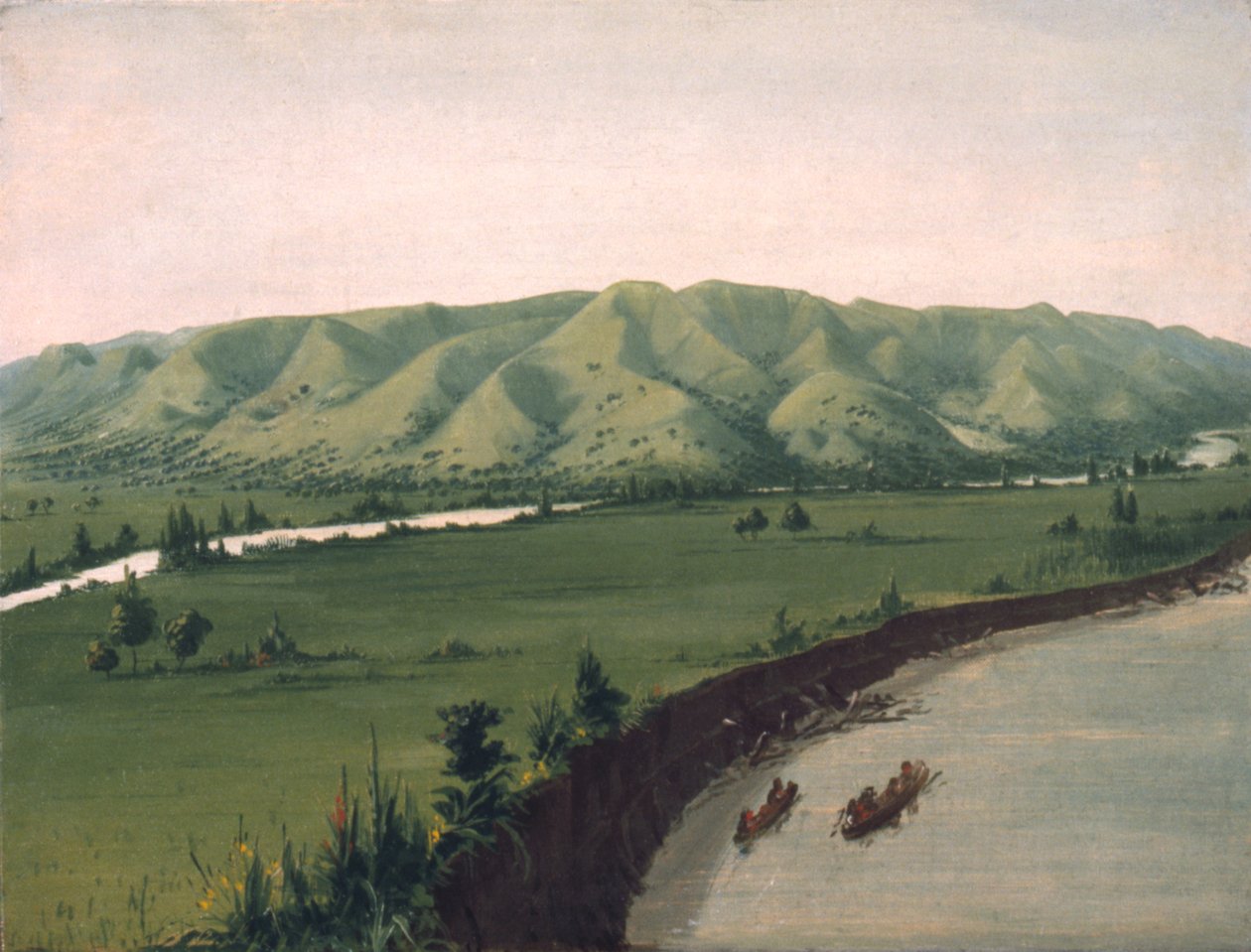 Nishnabottana Bluffs, 1070 Miles above St. Louis by George Catlin
