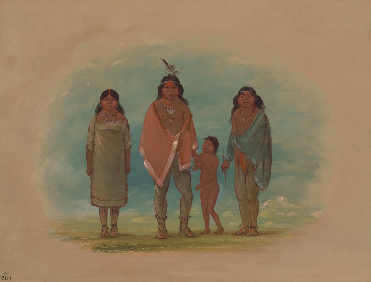 Patagon Chief, His Brother, and Daughter by George Catlin