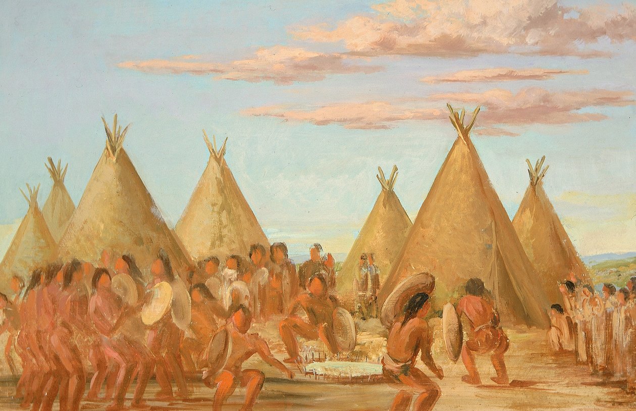 Smoking the Shield by George Catlin