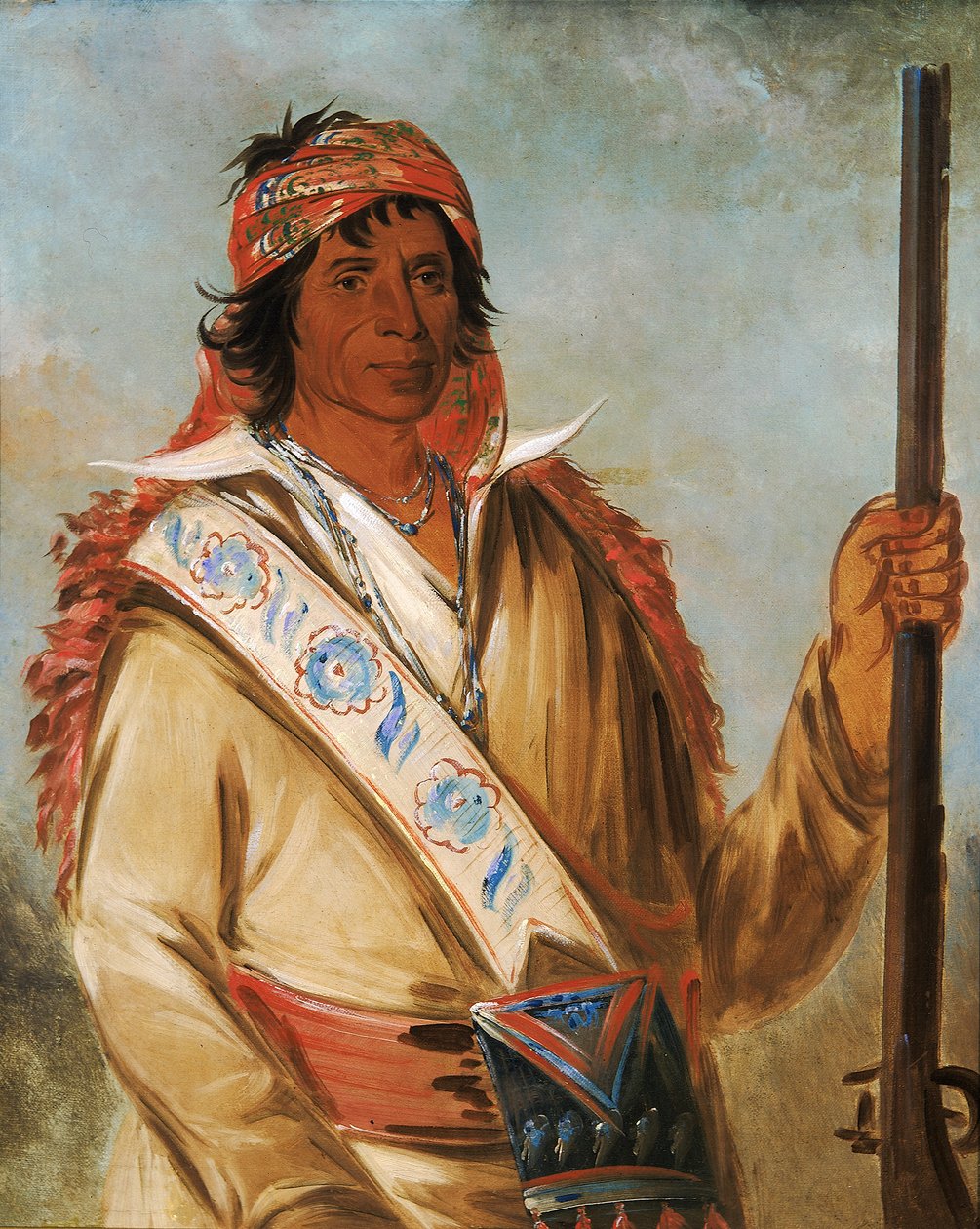 Steeh-tcha-kó-me-co, Great King called Ben Perryman, a Chief, 1834 by George Catlin