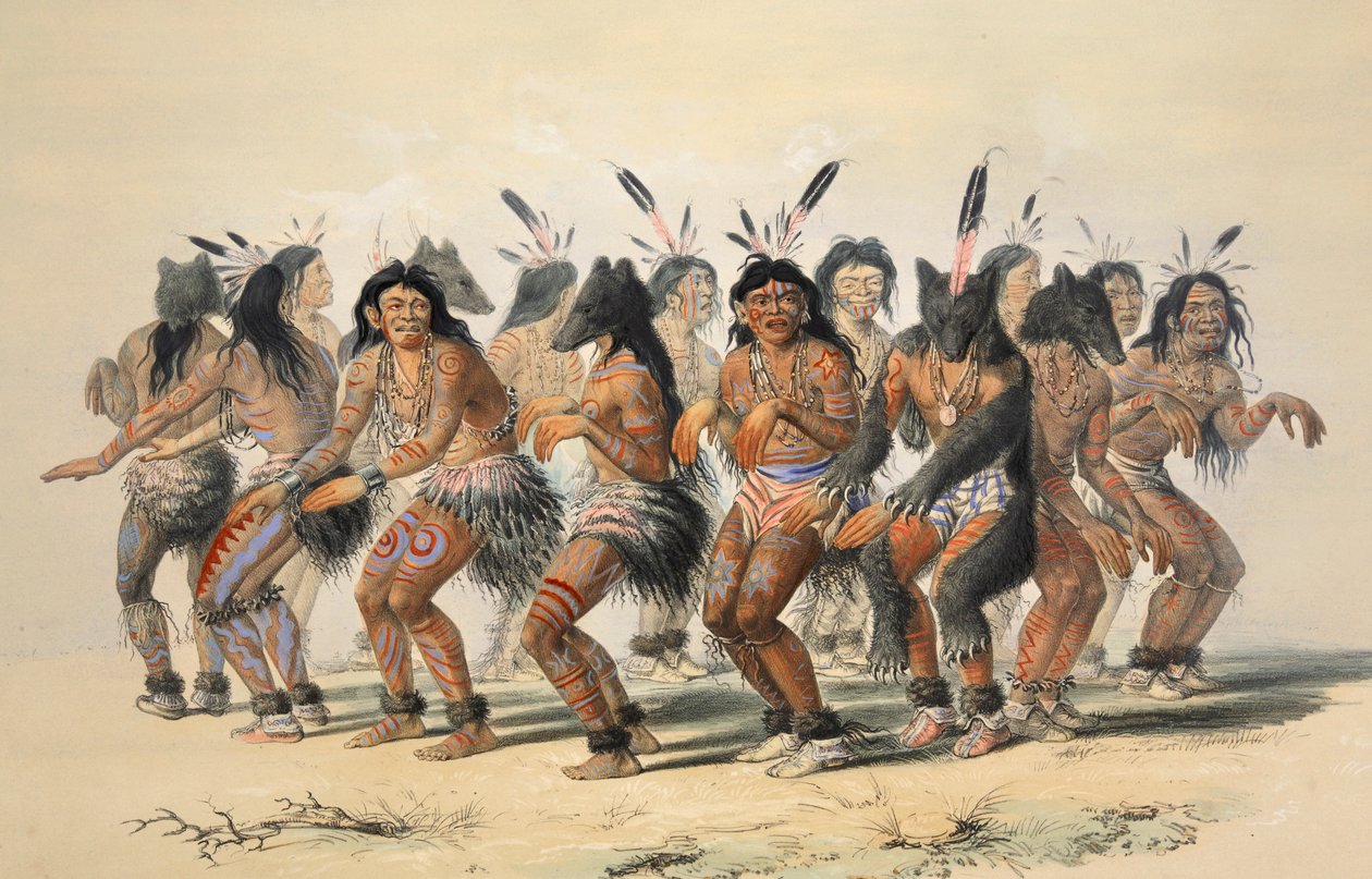 The Bear Dance (detail) by George Catlin
