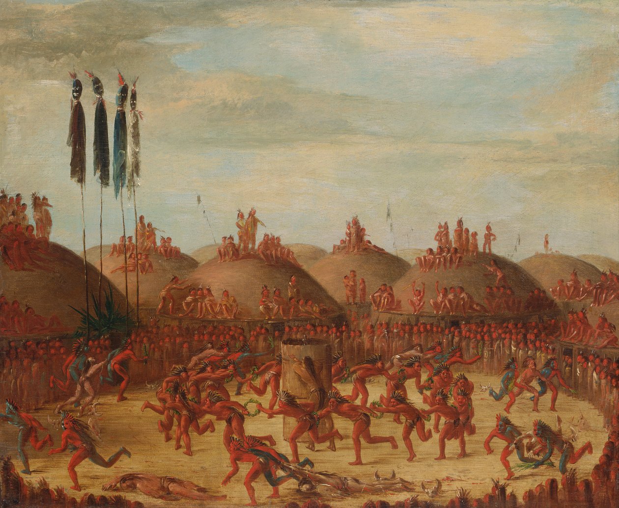 The Last Race, Mandan O-kee-pa Ceremony, 1832 by George Catlin