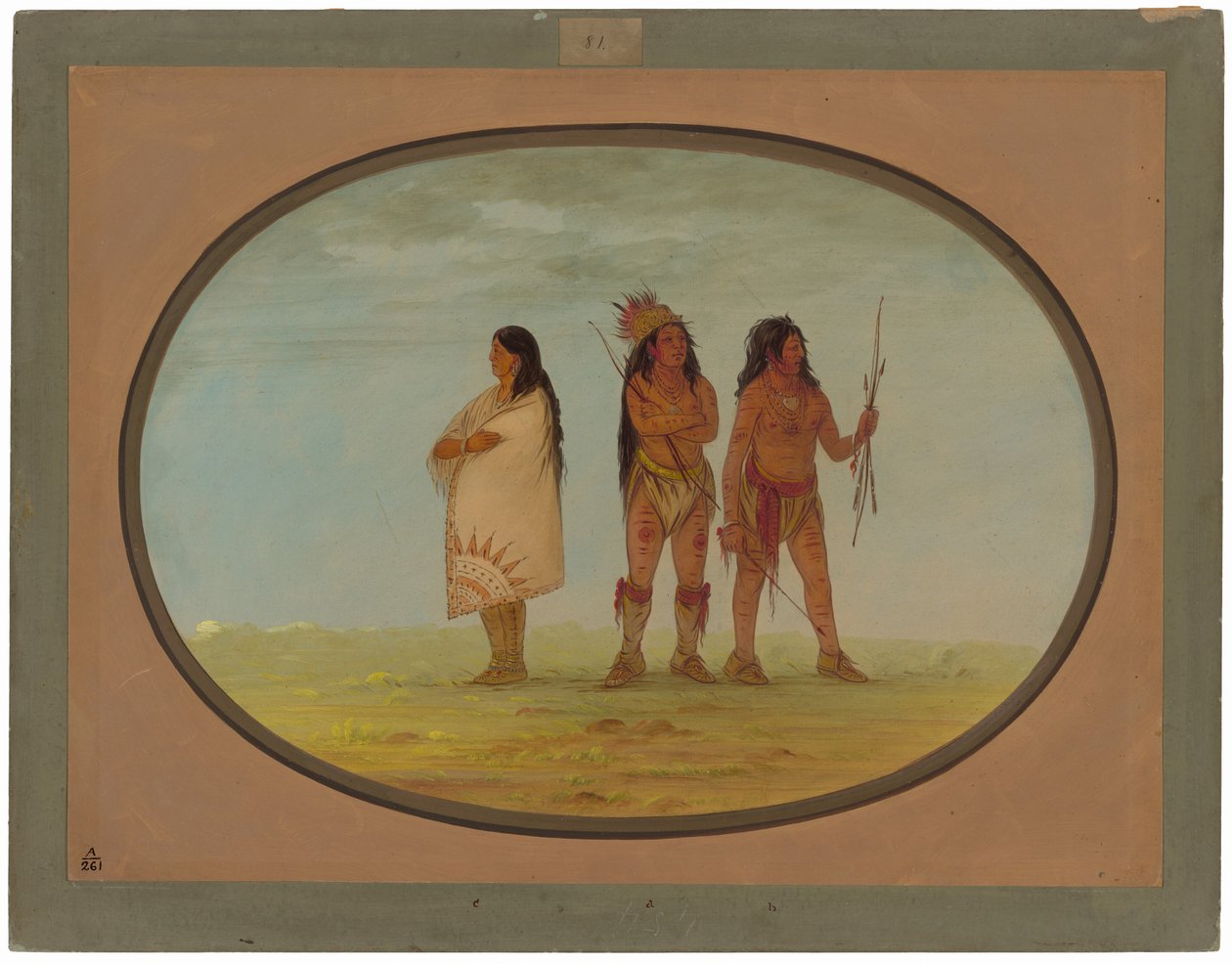 Three Navaho Indians by George Catlin