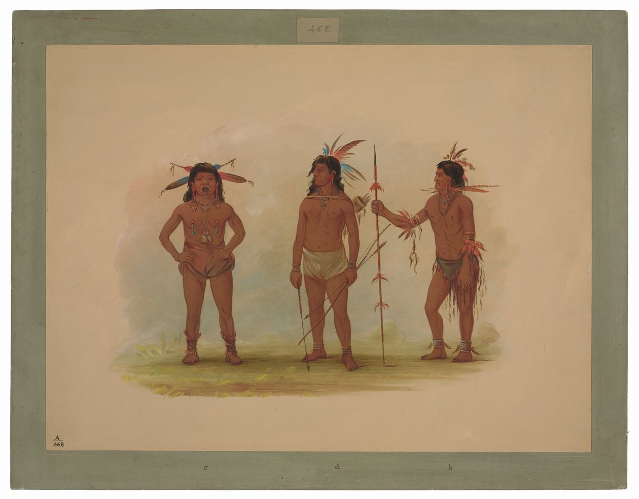 Three Omagua Men by George Catlin