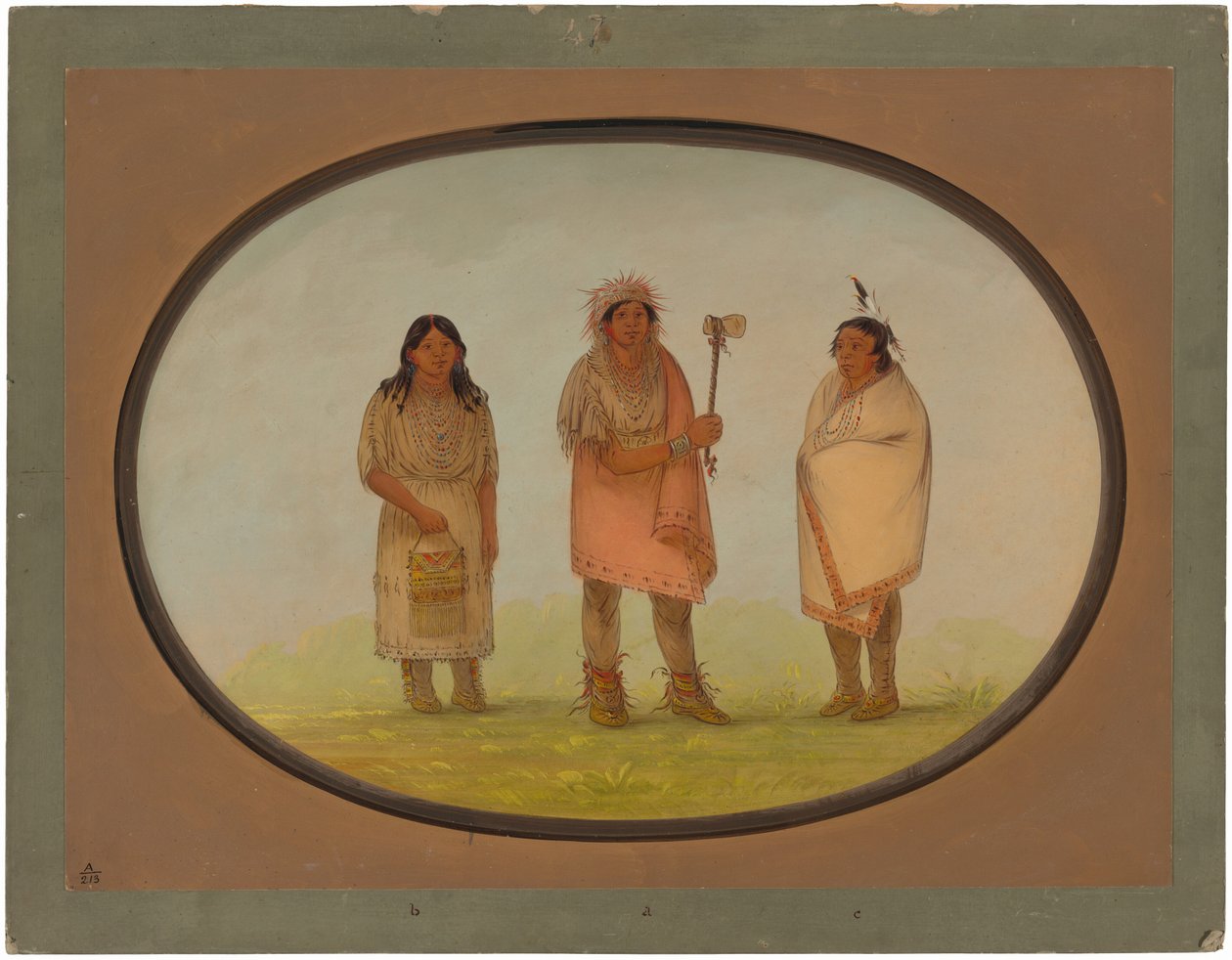 Three Piankeshaw Indians by George Catlin