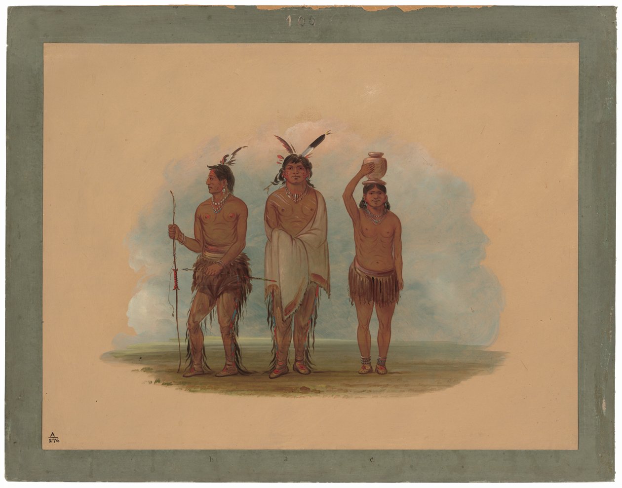 Three Walla Walla Indians by George Catlin