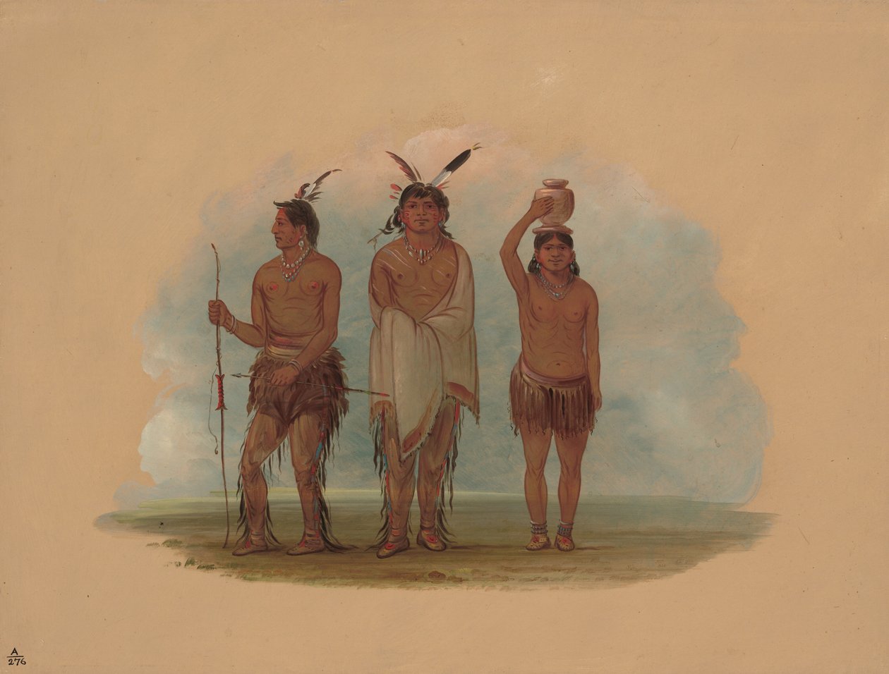 Three Walla Walla Indians by George Catlin