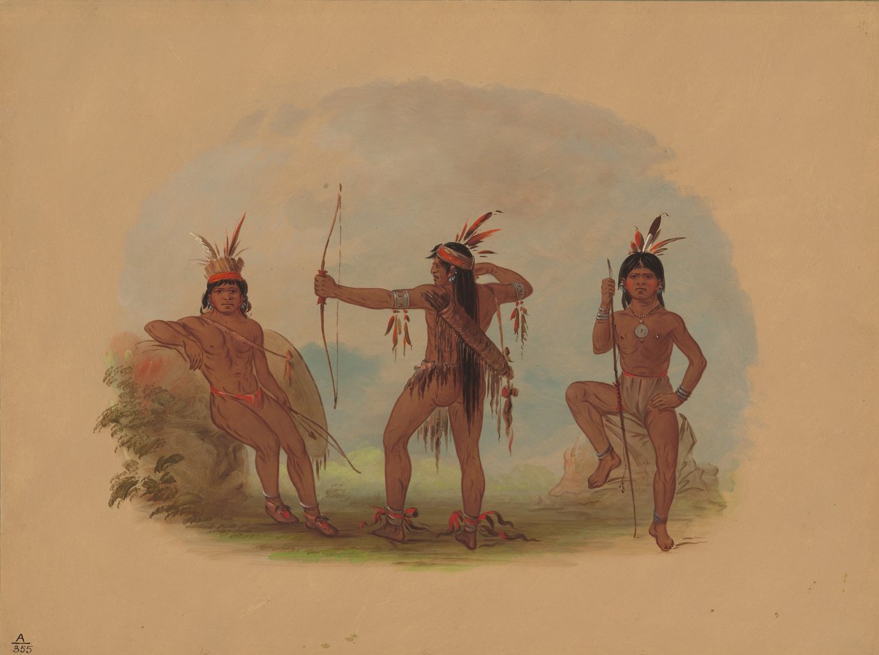 Three Woyaway Indians by George Catlin