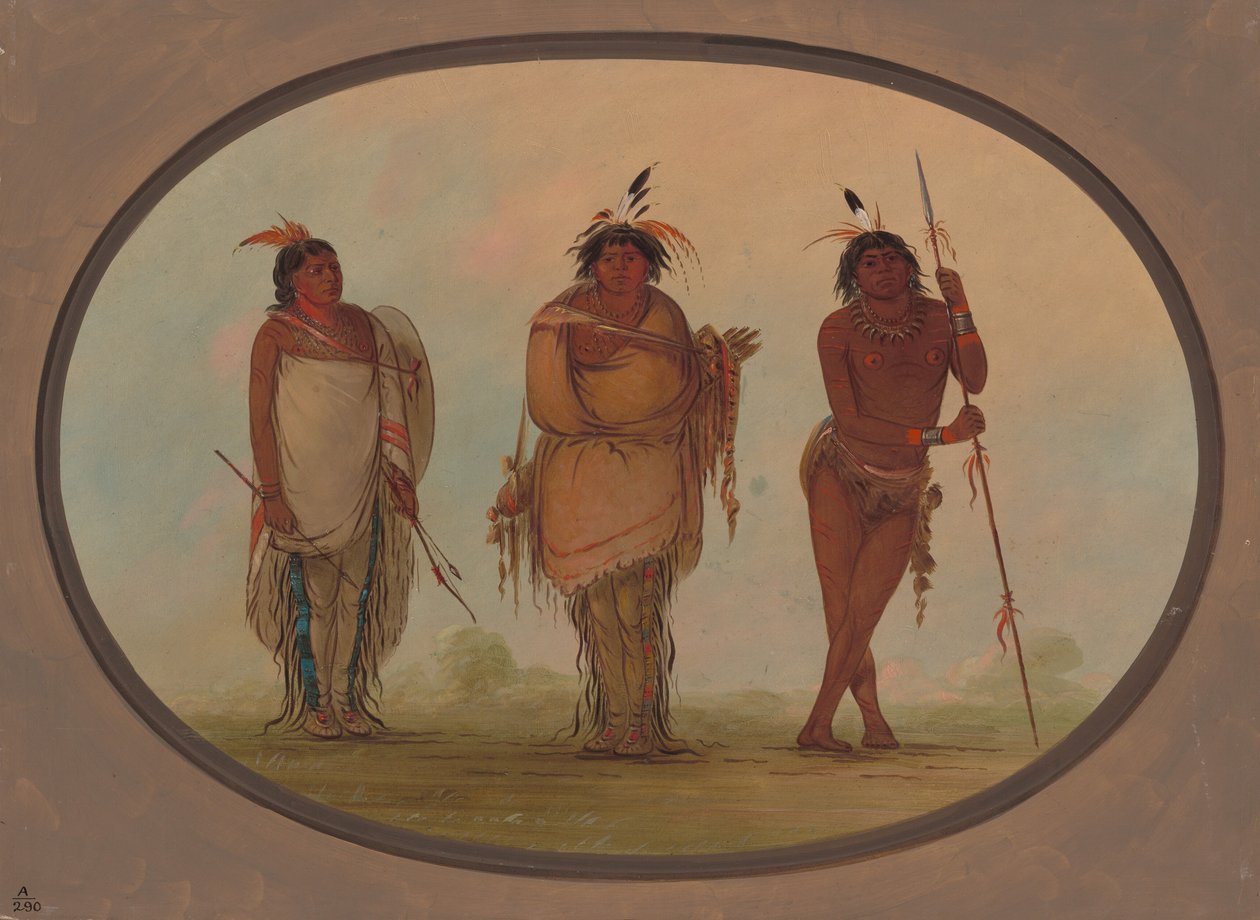 Three Yumaya Indians, 1855-1869 by George Catlin