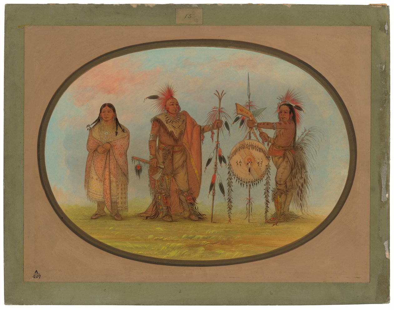 Two Saukie Chiefs and a Woman by George Catlin