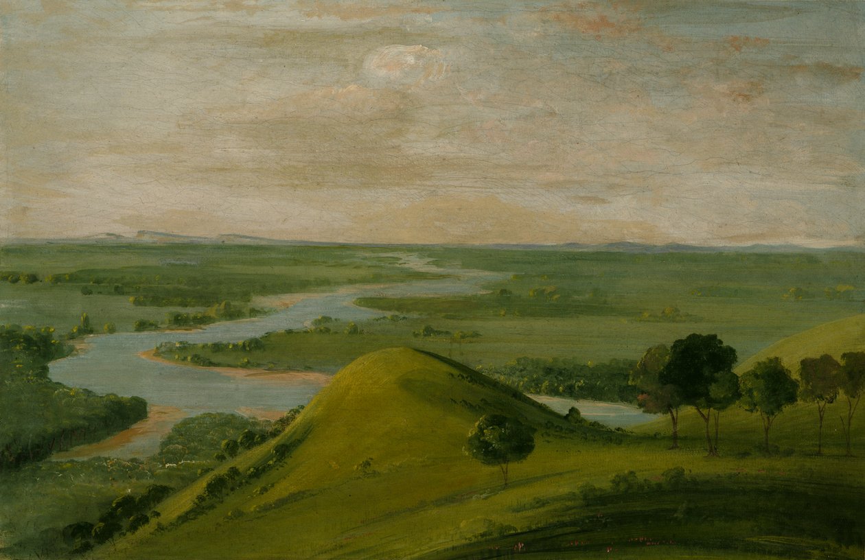 View of the Junction of the Red River and the False Washita, in Texas, 1834-1835 by George Catlin
