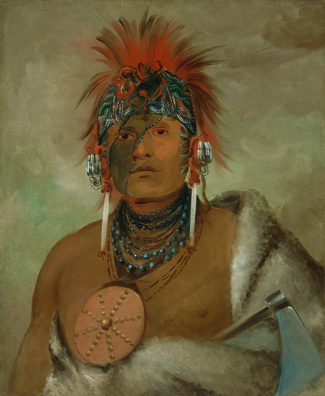 Wá-hón-ga-shee, No Fool, a Great Fop by George Catlin