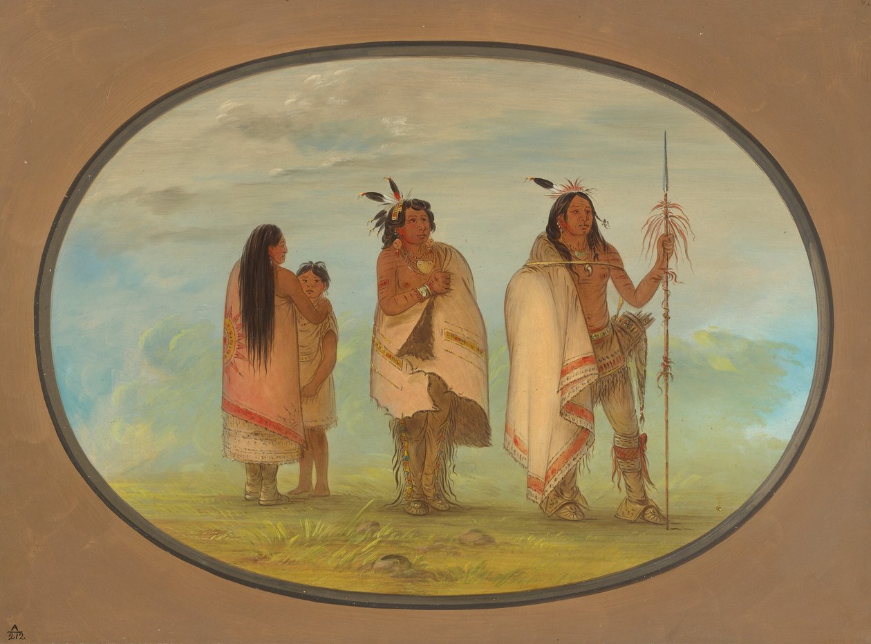 Weeco Chief, His Wife, and a Warrior by George Catlin