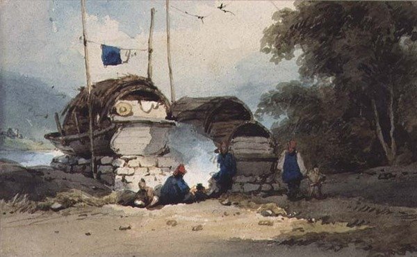 A Riverside Encampment, China by George Chinnery