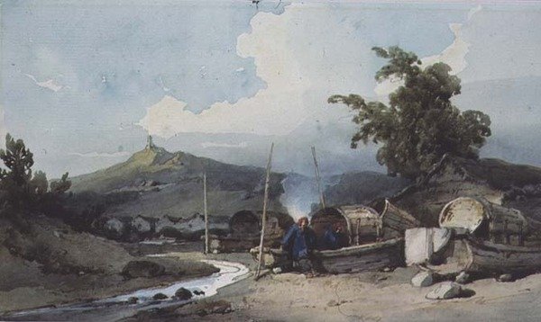 Boat Dwellings, Macao, China by George Chinnery