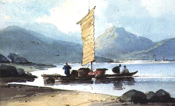 Boat with Yellow Sail, China by George Chinnery