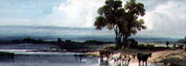 Lake with Cattle, China by George Chinnery