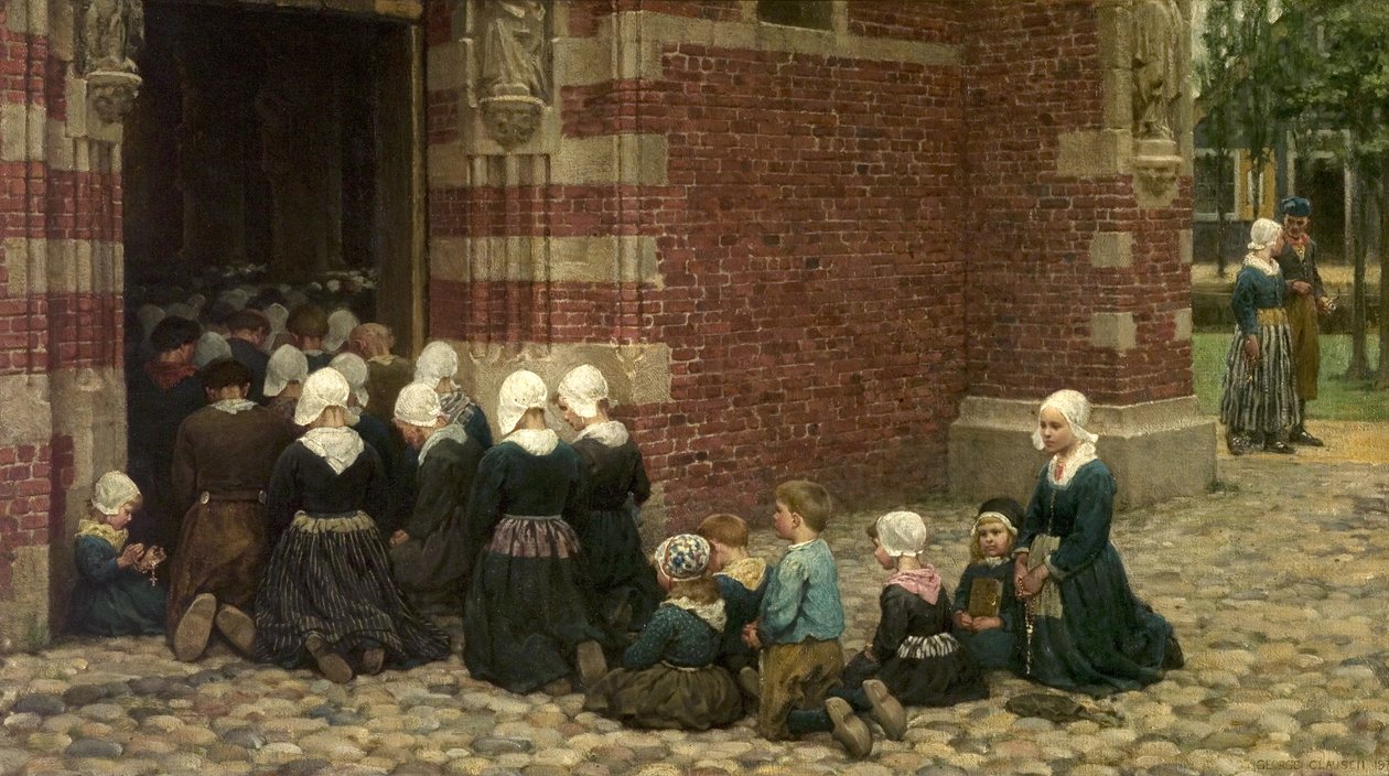 High Mass at a Fishing Village on the Zuyder Zee, Holland, 1876 by George Clausen