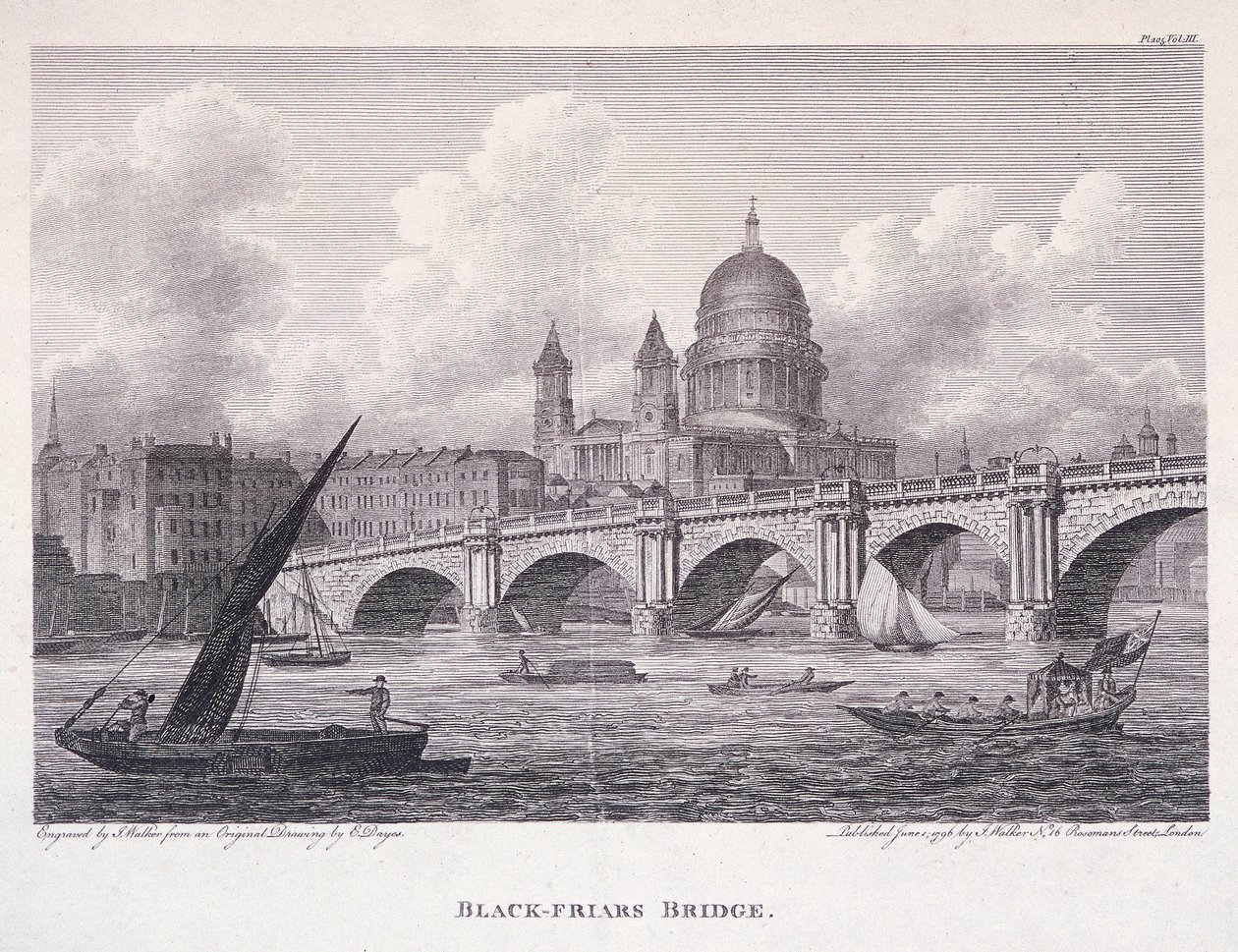 Blackfriars Bridge, London, 1827 by George Cooke