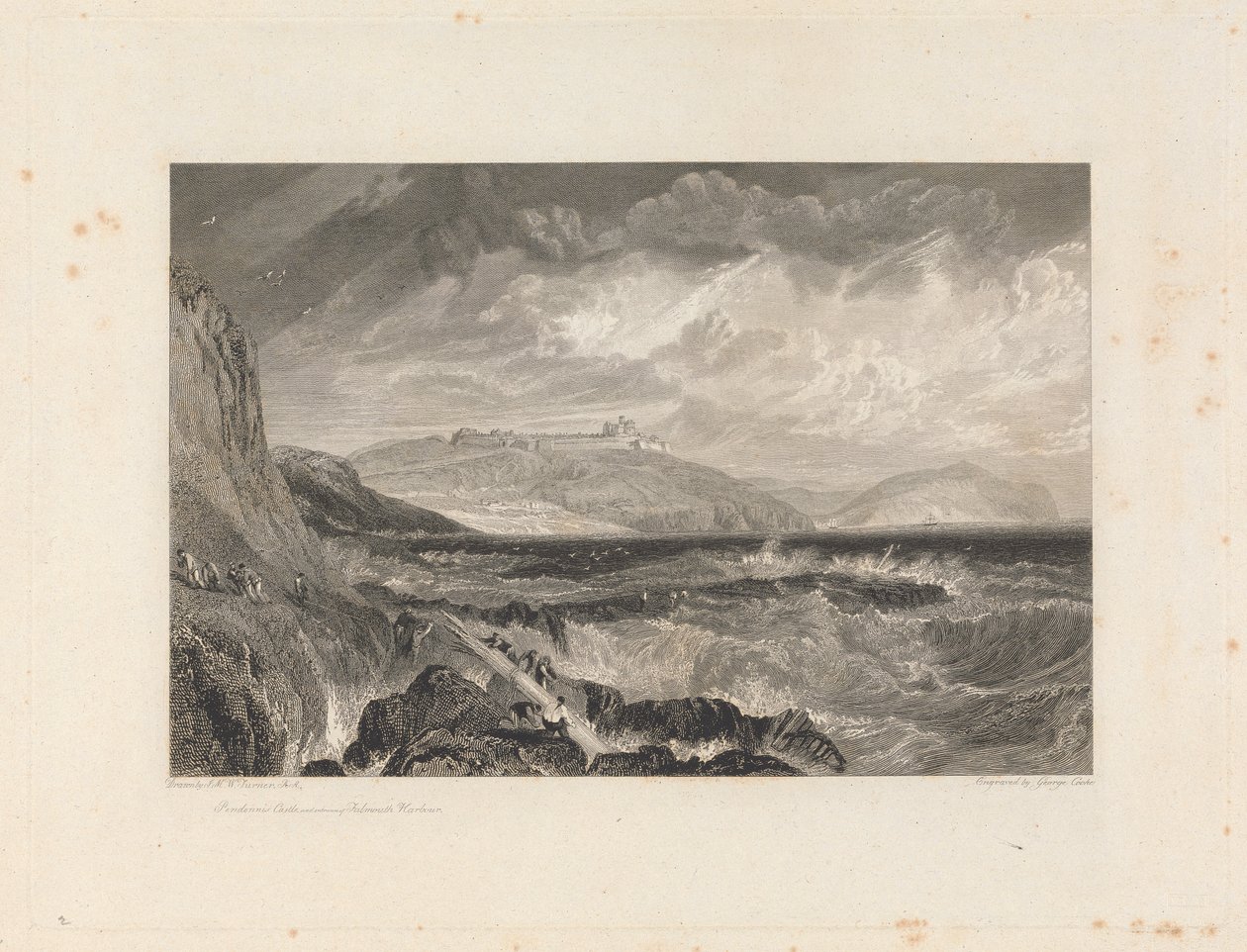 Pendennis Castle, and Entrance of Falmouth Harbour by George Cooke