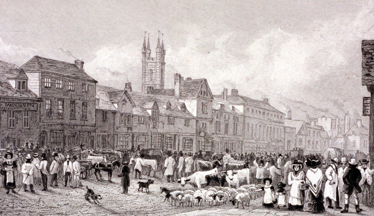 Smithfield Market, London, c1830 by George Cooke