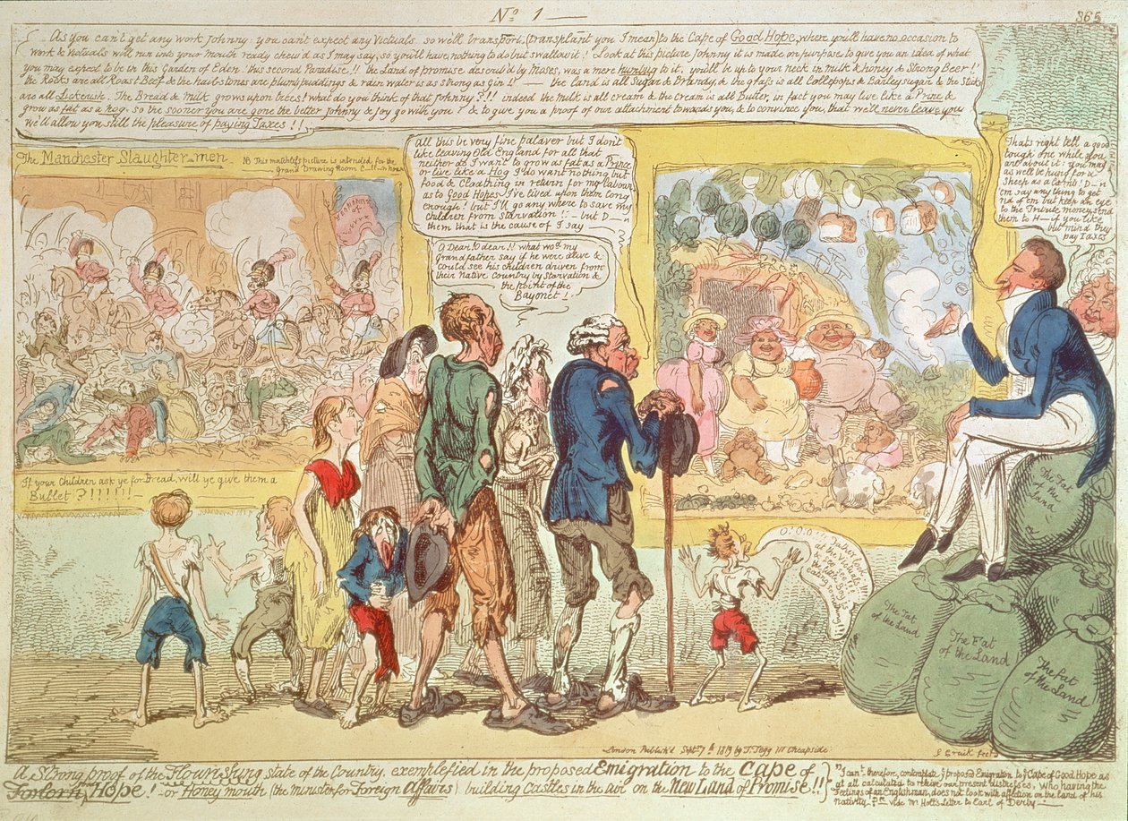 A Strong Proof of the Flourishing State of the Country Exemplified in the Proposed Emigration to the Cape of Good Hope! by George Cruikshank