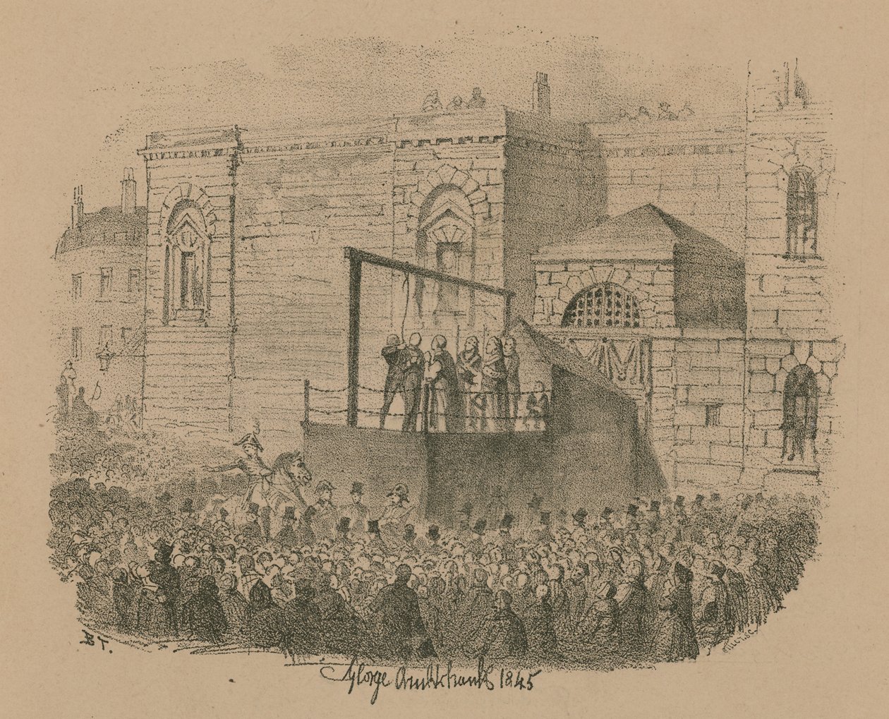 A Public Hanging by George Cruikshank