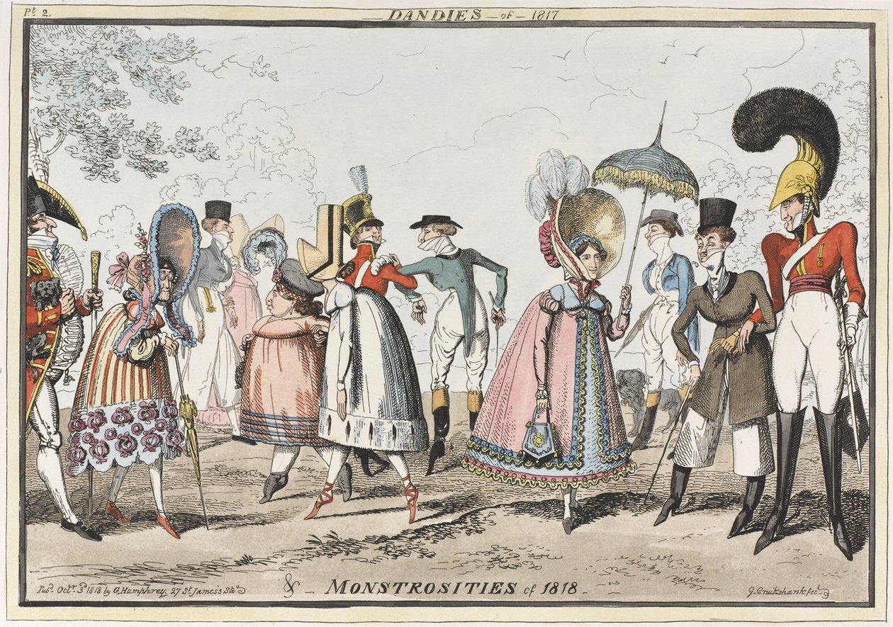 Dandies of 1817 & Monstrosities of 1818, 1818 by George Cruikshank