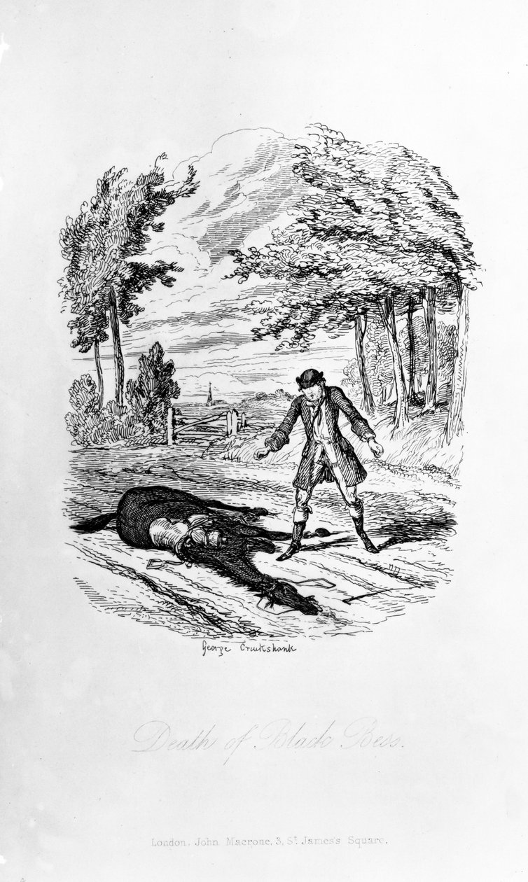 Death of Black Bess by George Cruikshank