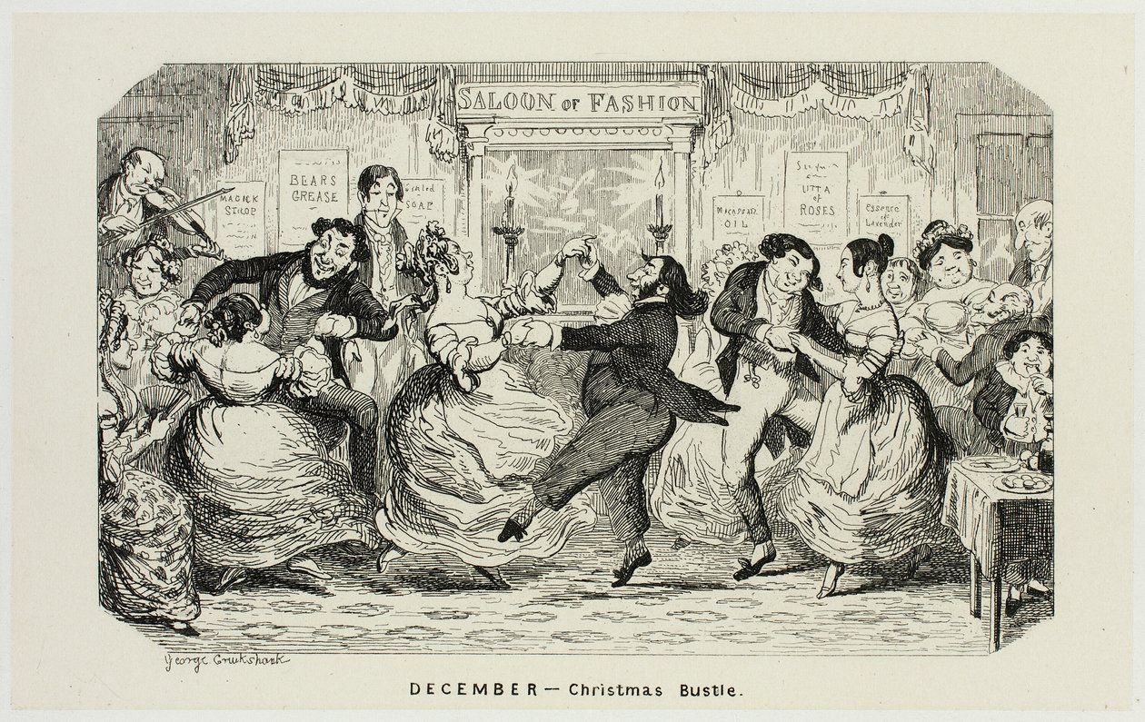 December - Christmas Bustle from George Cruikshank