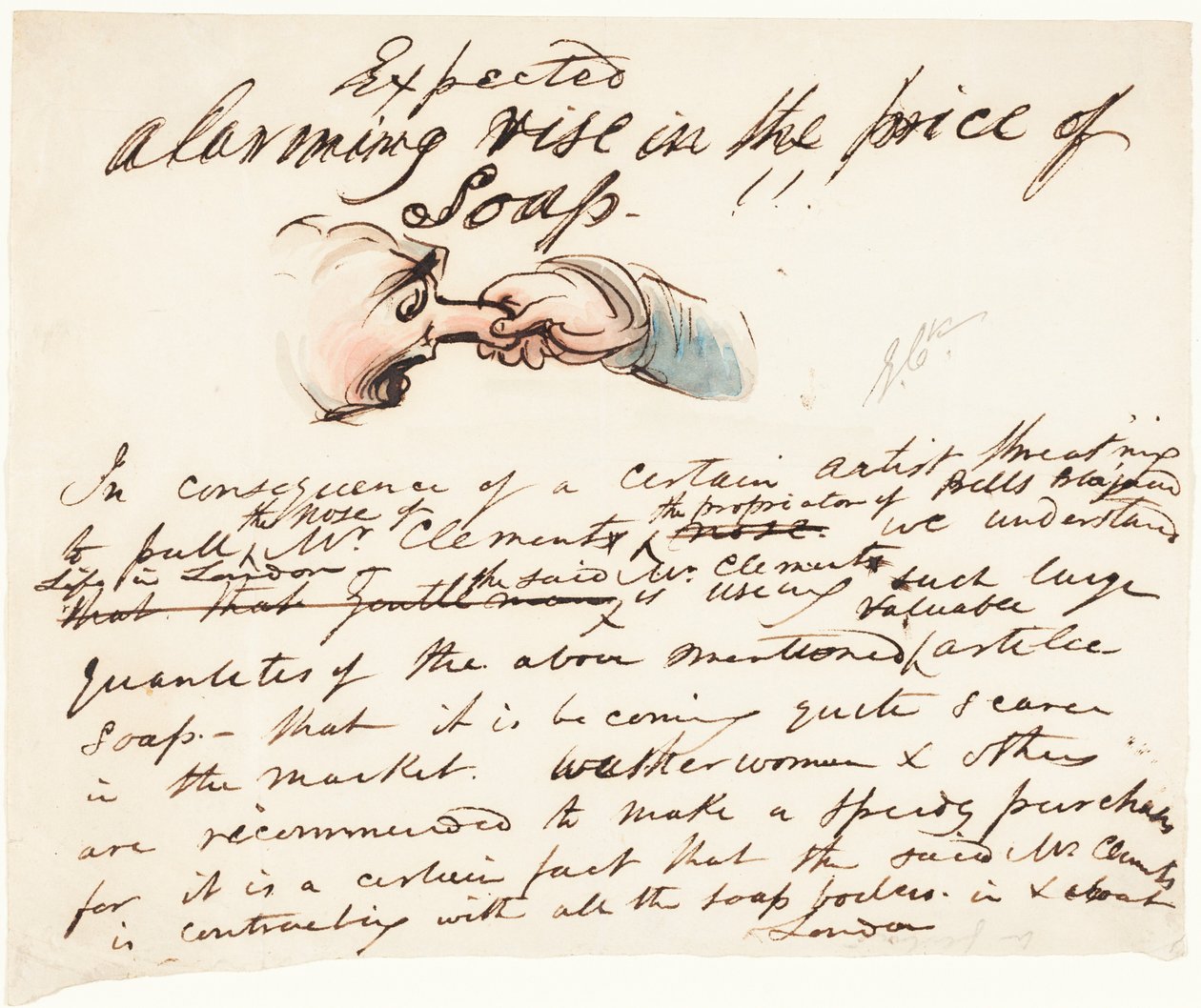 Expected--Alarming Rise in the Price of Soap! by George Cruikshank