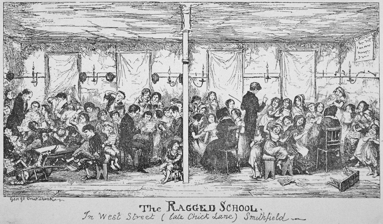Field Lane Ragged School, Smithfield, City of London by George Cruikshank
