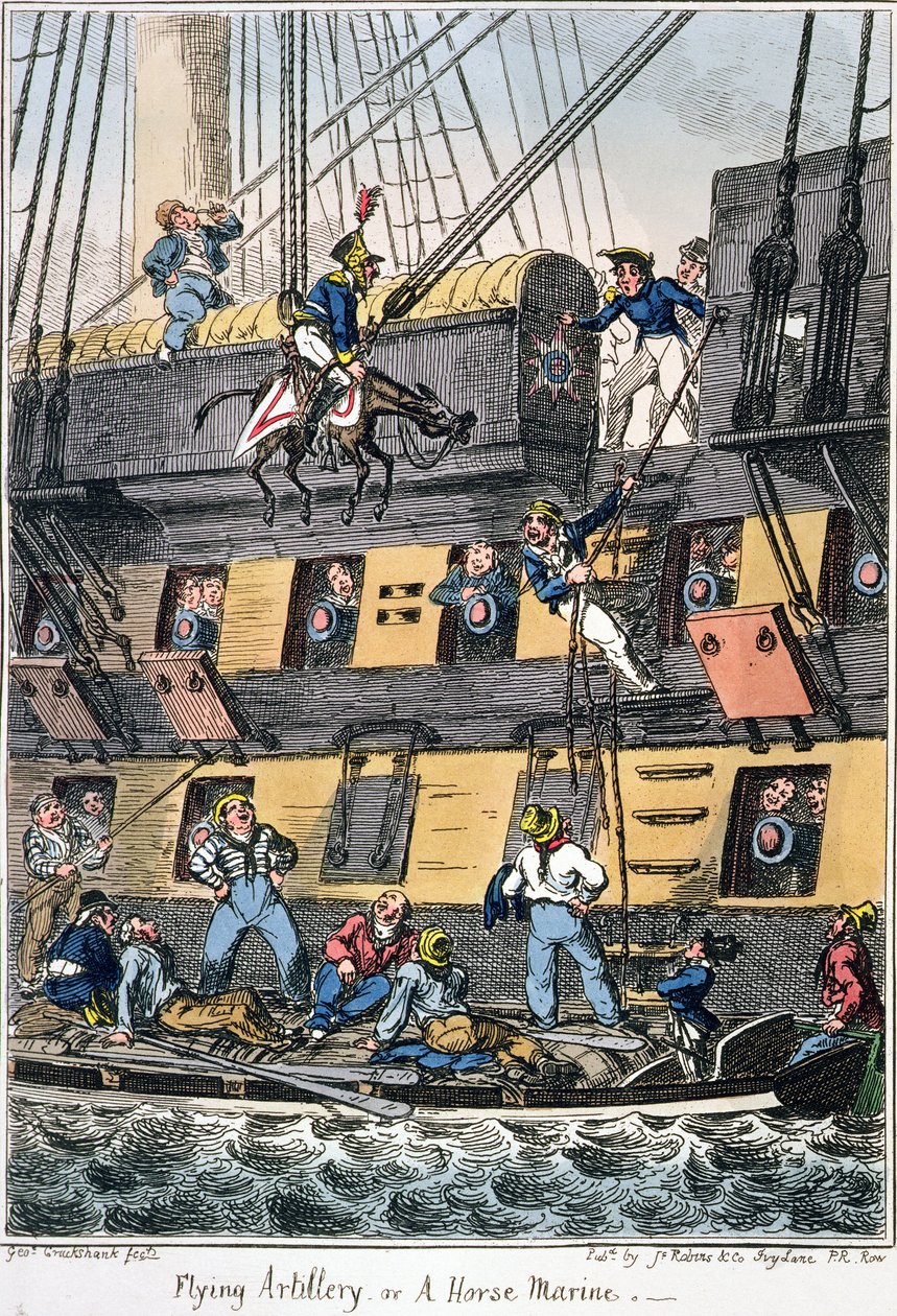 Flying Artillery or A Horse Marine by George Cruikshank