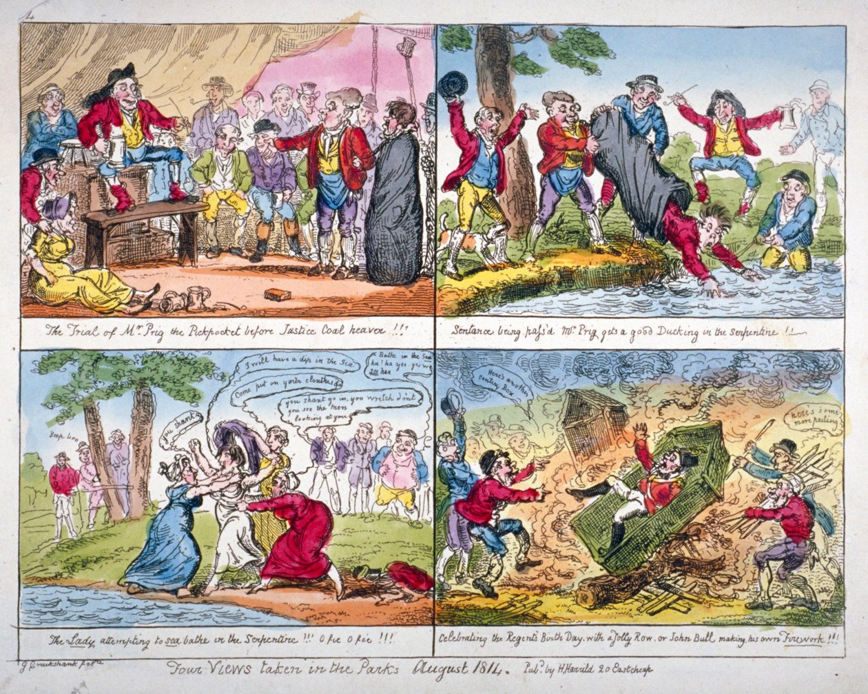 Four views taken in the parks by George Cruikshank