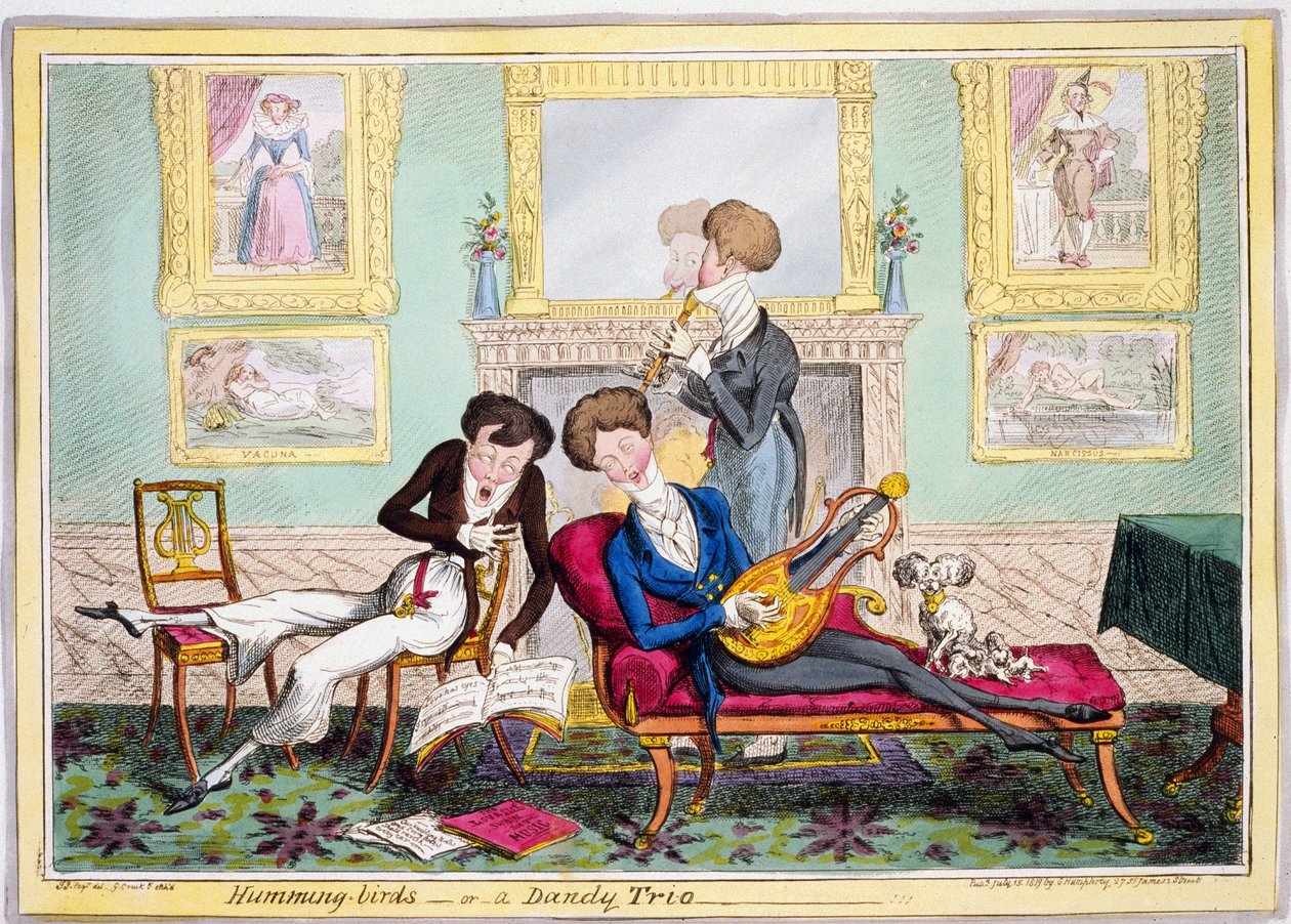 Humming-birds, or a Dandy Trio by George Cruikshank