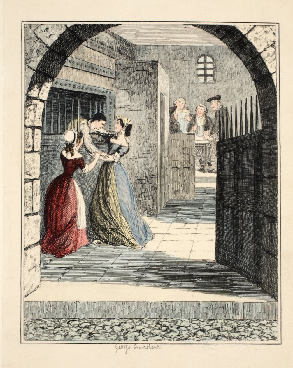 Jack Sheppard Escaping from the Condemned Hold in Newgate, Illustration from Jack Sheppard: A Romance by William Harrison Ainsworth, 1839 by George Cruikshank
