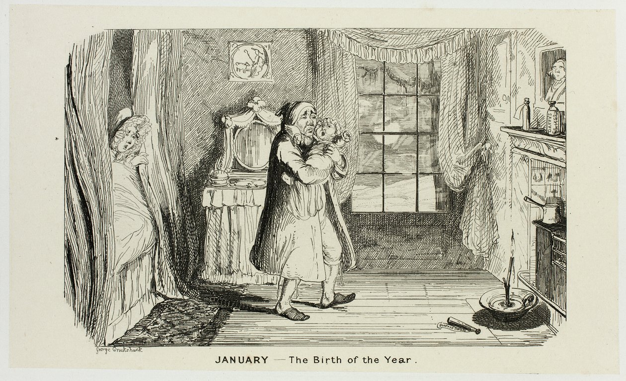 January - The Birth of the Year from George Cruikshank