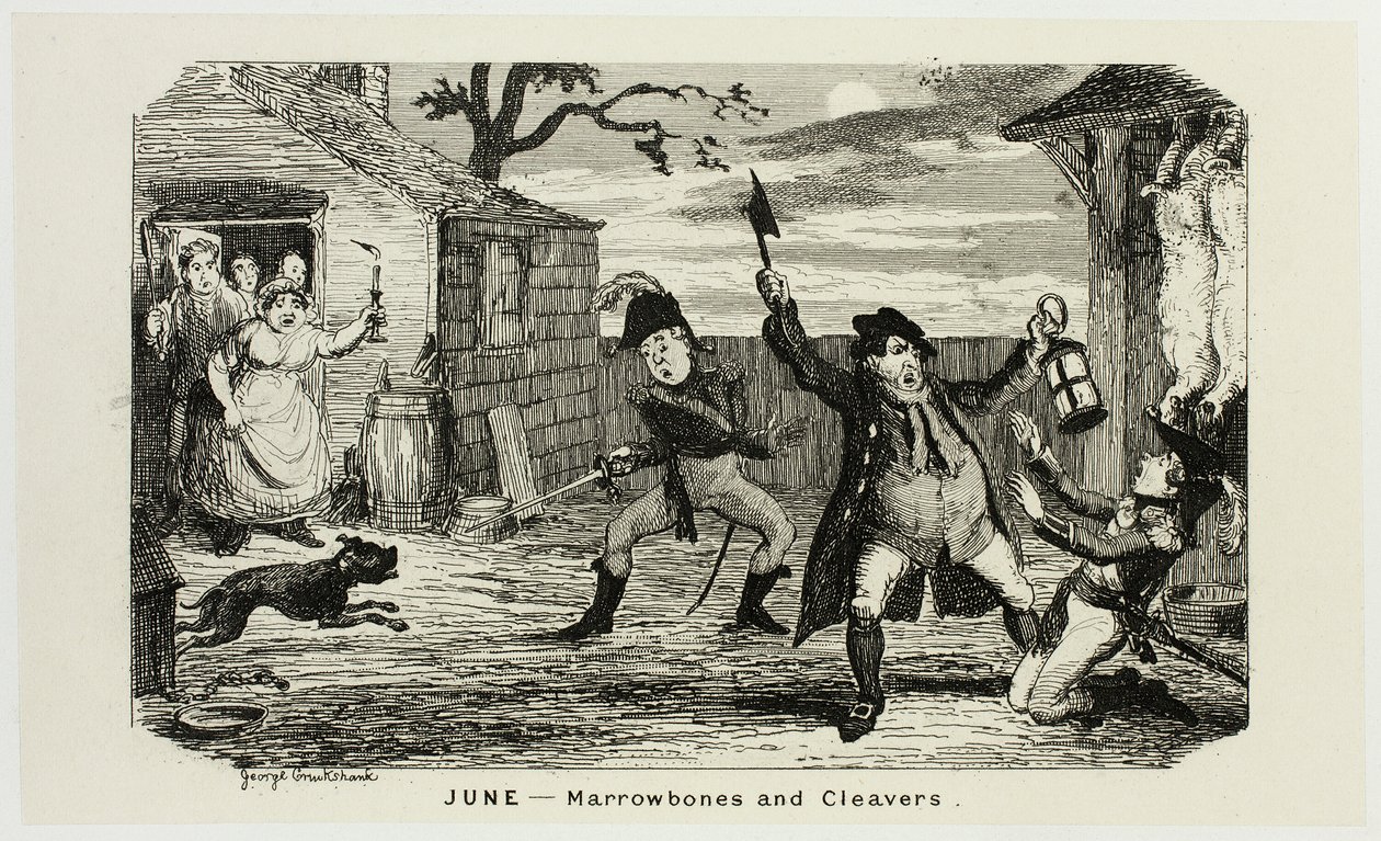June - Marrowbones and Cleavers from George Cruikshank