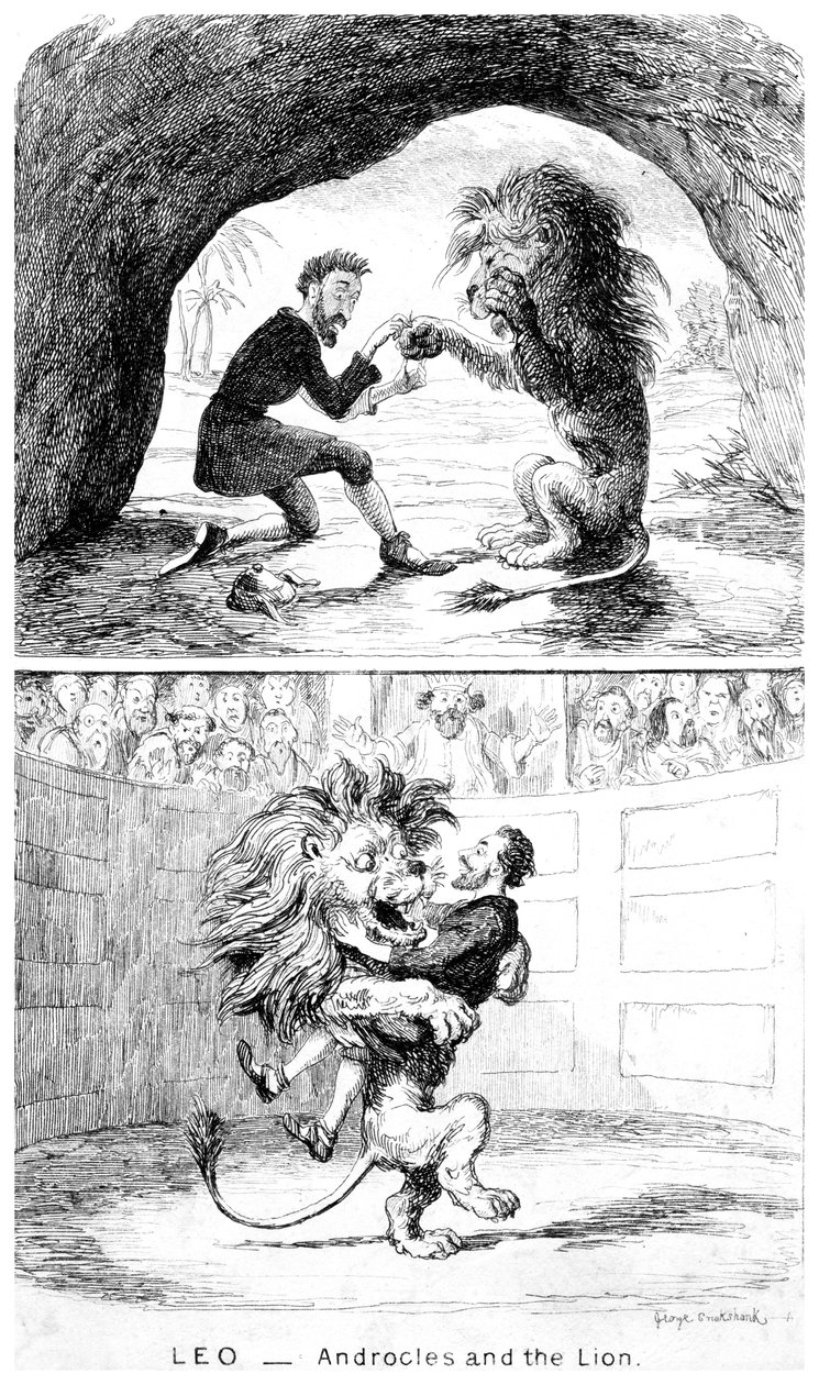 Leo - Androcles and the Lion by George Cruikshank