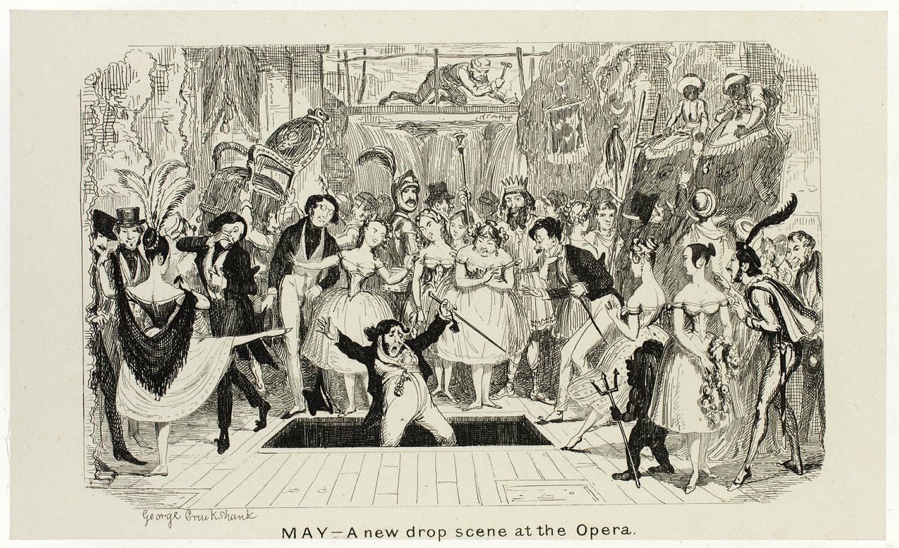 May - A New Drop Scene at the Opera from George Cruikshank